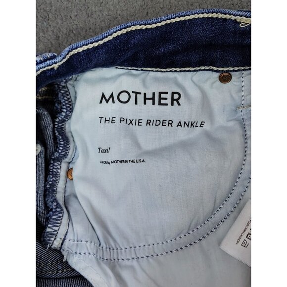 Mother The Pixie Rider Ankle Jean Sz (26) High Waist - *Distressed Hem/Custom Fr - Picture 5 of 9